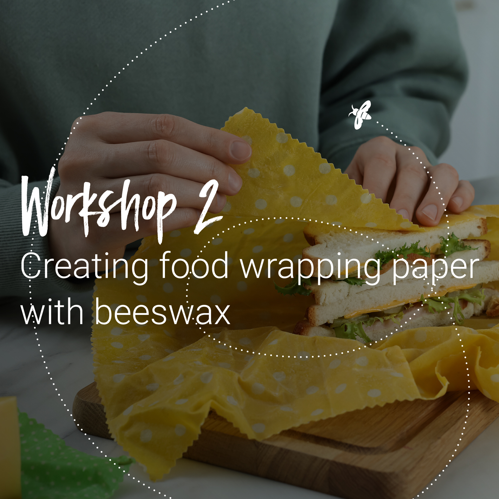 workshop creating food wrapping paper with beeswax